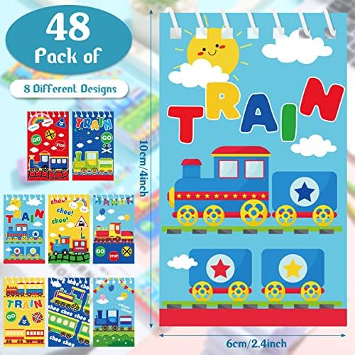 48 peças Festas de aniversário de trem Treinem pequenos cadernos em espiral para crianças de tamanho de bolso no bloco de notas