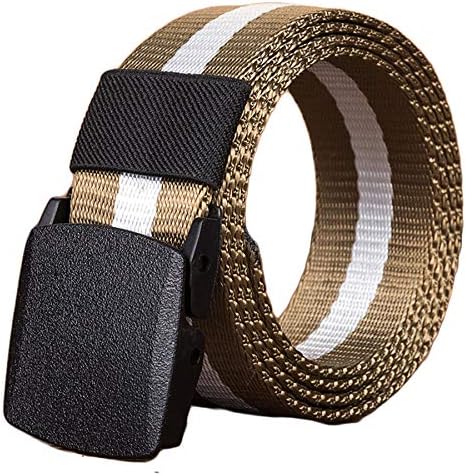 Andongnywell Men Nylon Web Belts com fivela de plástico Correia tática Cincha cintil