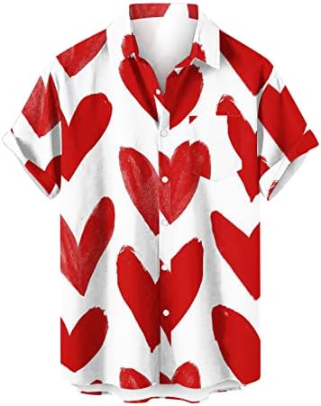 Camisa de amor masculino Summer plus size Button completo camisetas juniores adolescentes moda moda de manga curta tops