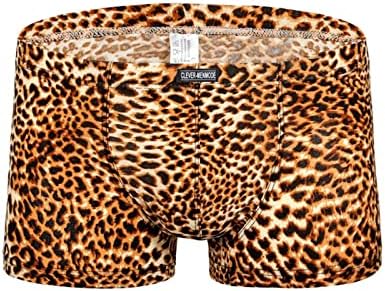 Mens cuecas de roupas íntimas de baixa cintura sexy estampestas de leopardo calças de férias estampas de praia de praia listrada masculina masculina