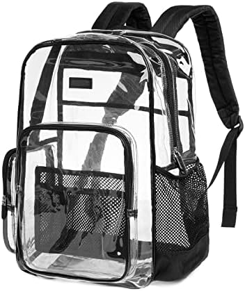 TXSN Backpack grande e transparente, mochila transparente para serviço pesado, veja através da bolsa