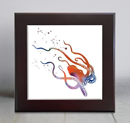 Octopus abstrato em aquarela arte decorativa ladrilho