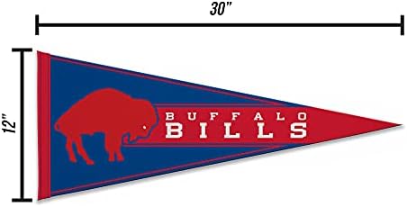 RICO Industries NFL Buffalo Bills Exclusivo 12 x 30 Pennant de feltro macio - ez para pendurar - decoração em casa