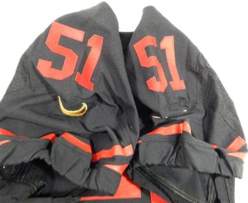 San Francisco 49ers Gerald Hodges #51 Jogo emitiu Black Jersey Color Rush - Jerseys de jogo NFL não assinado