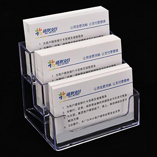 TECUNITE 2 PACK Business Card Titular 3 camadas Organizador do suporte para cartão de acrílico Clear Card Holder Display