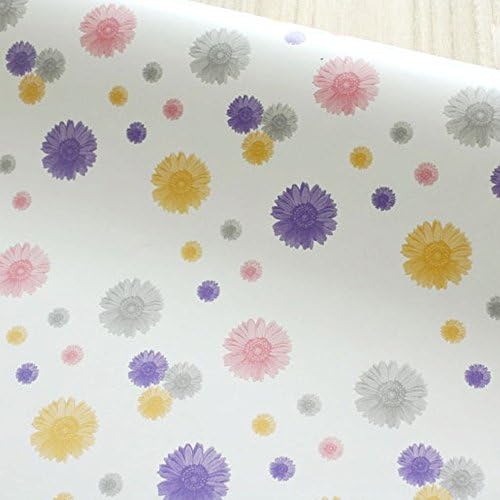 Yifely colorido Daisy Combattop Proteção de papel Auto-adesivo Decoração de mesa de jantar de prateleira de prateleira 17,7 polegadas por 9,8 pés