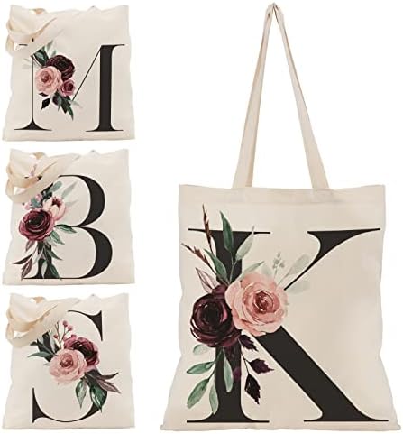 Bolsas de lona floral presentes para dama de honra - sacola inicial para chuveiro de noiva - Bachelorette Party