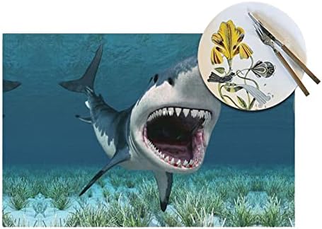 Os placemats de tecido de PVC de tubarão oceânico são resistentes e resistentes à água e resistentes a altas temperaturas.