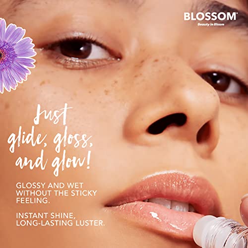 Blossom Scent Roll on Lip Gloss e Jelly Jelly Hidratante Cuidado Lip Nourishing Lip Oil, 2 Pack, Uva