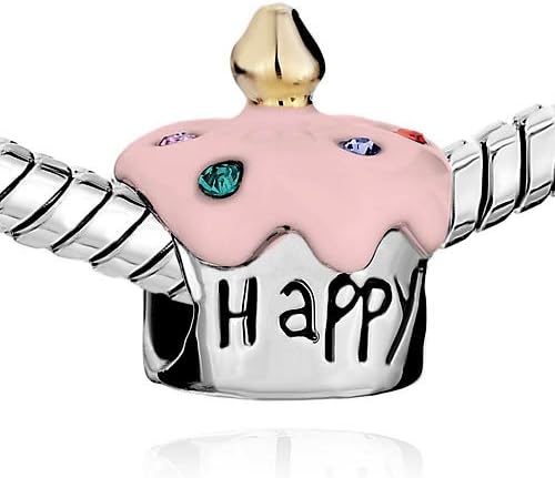 Roy Lopez Feliz Aniversário Bolo Charmos de Minchações para pulseiras de charme