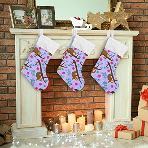 Alaza Christmas meias preguiças na selva clássica personalizadas grandes decorações de meias para decoração de festa de