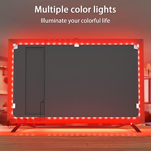 Luz de fundo de TV LED de Iluminação Bason com câmera, kit de luzes de TV de iluminação lateral com modos de controle Daul, luzes de corda de 12,4 pés para alteração de cor para 55-65 polegadas de TV, sincronização musical para o quarto de jogo HDTV HOOGH LIGHT.