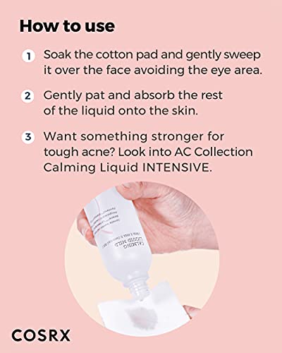 Cosrx Acne calmante líquido suave, 4,22 fl.oz / 125ml | Toner suave sem álcool | Coreia Skincare, Animal Testing Free, Paraben