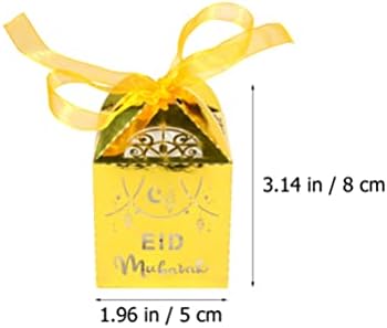Bestoyard Candy Gift Box Eid Mubarak Paper Box: 20pcs Muslim Ramadan Hollow Candy Caixas pequenos contêineres de embalagem de biscoitos