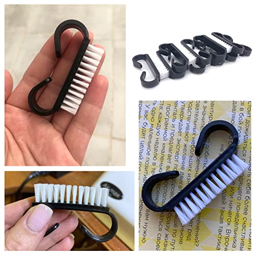 Pincel de limpeza de unhas- 20 pcs pincéis de unhas plásticas em casa com alça preta garça de punho da ponta dos dedos do