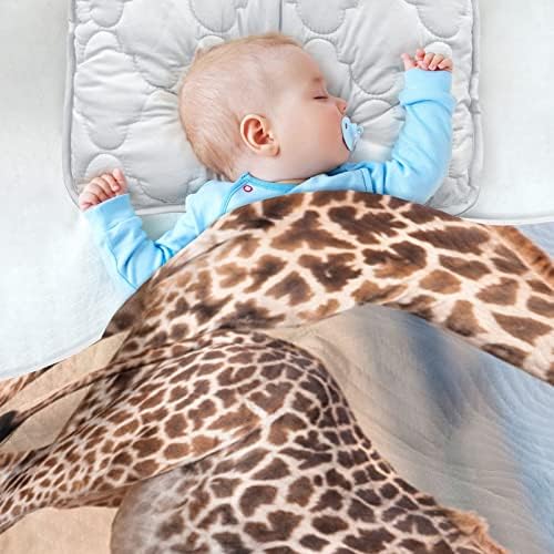 Giraffes Desert Unissex Fluffy Baby Blain para um cobertor de criança de berço para creche com cobertor espesso e macio