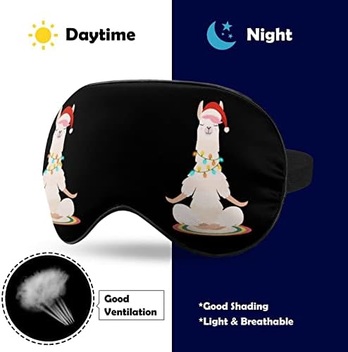 O lhama de ioga de Natal medita a máscara do sono, máscara ocular portátil suave com cinta ajustável para homens mulheres