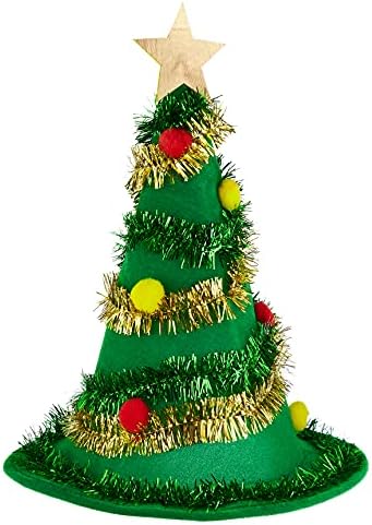 Chapéu de árvore de Natal | 1 tamanho se encaixa em todos | Figurino de Natal e Halloween | Vestuário de férias, adereços de