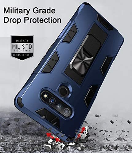 Caso Dahkoiz para LG Stylo 6 Case com protetor de tela de vidro temperado [2 pacote], Ring Ring Grip LG Stylo6 Kickstand Caso