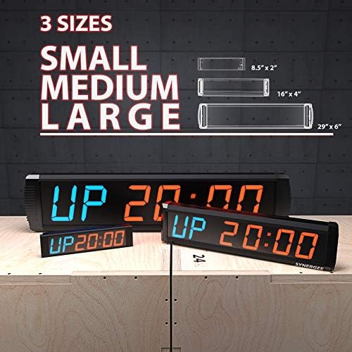 Synergee 29 Premium LED Programável intervalo Timer de parede Timer de academia com remoção sem fio. Tabata EmotM