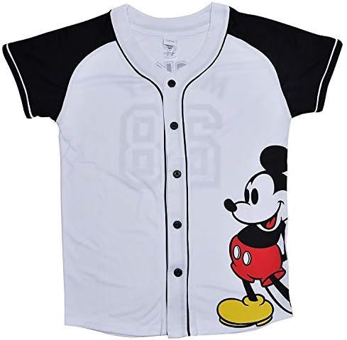 Disney Mickey Mouse 28 Womans Jersey camisa Button Front