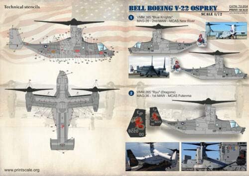 Escala de impressão 72-204-1/72 Bell Boeing V-22 Osprey