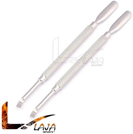 Laja Importatio Pack 2 Premium Aço inoxidável Cutticer Pusher Cutter Trimmer - Prata