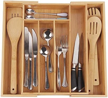 Gaveta profunda dbylxmn bandeja de bandeja de polegada expansível 1.8 Organizador de utensílios de utensílios de bambu Organizador Kitchen ， Dining & Bar Mesa de cozinha Conjunto para 4 menos de 100