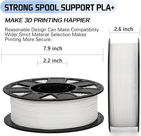 PLA FILamento de impressora 3D PLA mais 1,75 mm White, Rongtong Pla + Filamento 1kg Toolidade do carretel, impressão