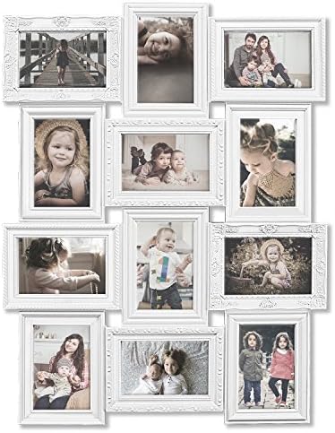 Hello Laura - Quadros de colagem de fotos para parede clássica clássica clássica Estilo europeu 12 Abertura 27 x 20,5 Picture Picture Frame Collage 4 x 6 soquetes de fotos x 12 | Estilo da galeria