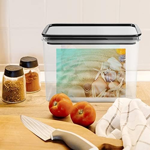 Concessões e marelas marelas da caixa de armazenamento de plástico Caixa de armazenamento de alimentos com tampas de arroz balde selado para organização de cozinha