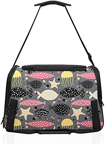 Bolsa de carrinho de estimação rosa preto amarelo peixe água-viva estrela do cão cachorrinho cachorro gato saco de