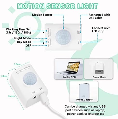 Sensor de movimento Kolandy Light Sensor de movimento interno LED LIVRA LIGHT LIGHT LUZES DE MOVIMENTO DE MOVIMENTO