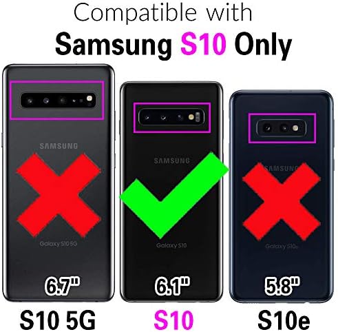 Capa de telefone Asuwish para a capa da carteira Samsung Galaxy S10 com o suporte do cartão de crédito Bloqueio