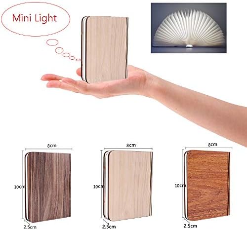 Livro dobrável de madeira Wylolik Lâmpada Lumbo magnético LIVRO LIVRO USB LIVRO RECHARGABLE em forma de luz LED LED LUDER