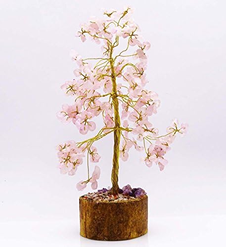 Harmonize Rose Quartz Stone Tree Gems Reiki Cura Cristal Espiritual Vastu Feng Shui Table Decor
