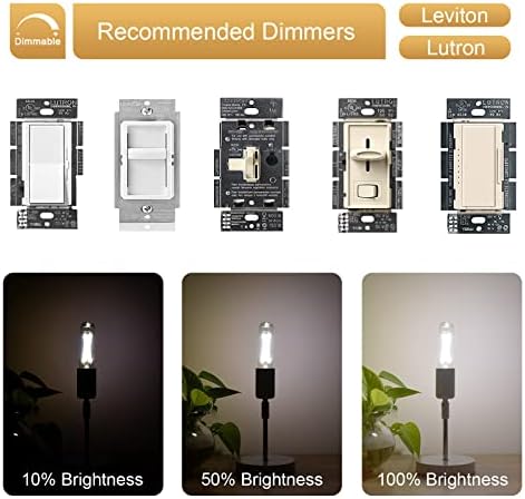 Lâmpadas de led de T10 LED DIA DIA 5000K LED Tubular Edison Lâmpada 2W Tubo Dimmable Bulbos LED vintage 25 watts equivalente, base média E26, lâmpada de filamento de LED para lâmpada de mesa, luzes pendentes, 3 pacote