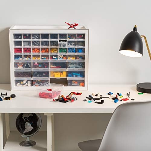 IRIS EUA 44 Gaveta Cabinete de armazenamento empilhável para artesanato e brinquedos de hardware, 19,5 polegadas W x