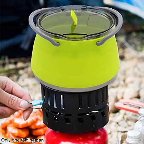 Panela dobrável, panela de acampamento para caminhada de silicone dobrável panela de água chaleira com tampa de panela de camping de