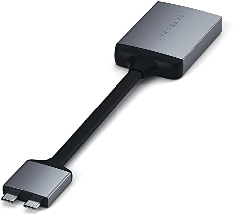 Adaptador HDMI duplo de alumínio Satechi 4K 60Hz com carregamento USB-C PD-para M2/ M1 MacBook Pro/ Air