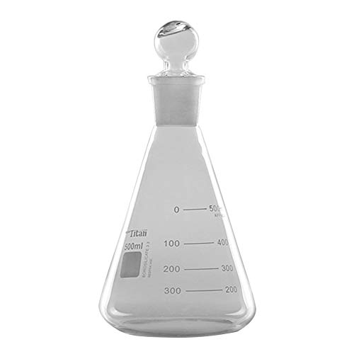 Conjunto de frascos de vidro de vidro adamas-beta, frascos graduados de vidro de vidro de vidro graduado com paradas, experimentos, química, estudos científicos etc.