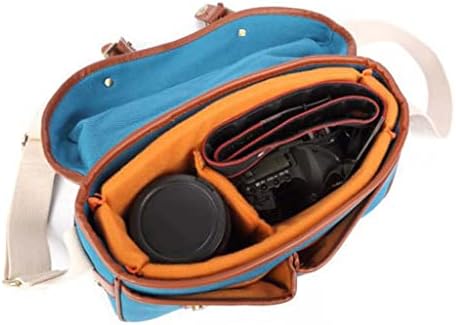 Sdewfg Canvas Photography Bolsa de ombro único DSLR Câmera Crossbody Messenger Bag com biliar interno independente