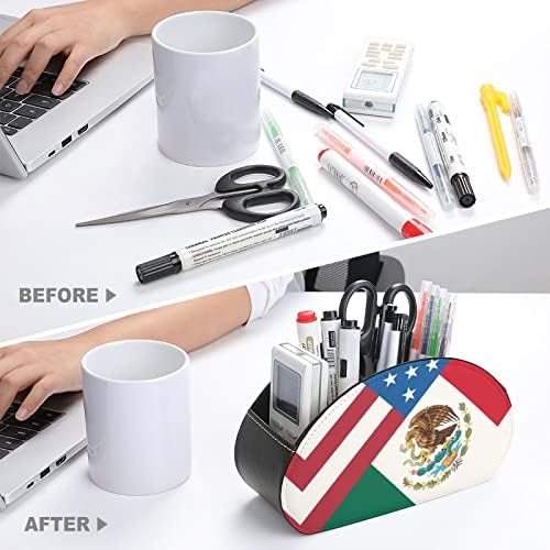 American Mexican Flag TV TV Remote Control Storage Organizer Box com 5 compartimentos para desktop de escritório em casa