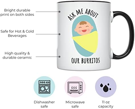 Younique Designs Pergunte -me sobre nossa caneca de enfermeira de Burritos UTI, 11 onças, caneca de café de enfermagem de mão