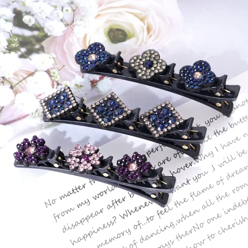 Hoyuwak 6pcs clipes de cabelo trançados para mulheres garotas barrette com 3 clipes na parte superior Acessórios para cabelos