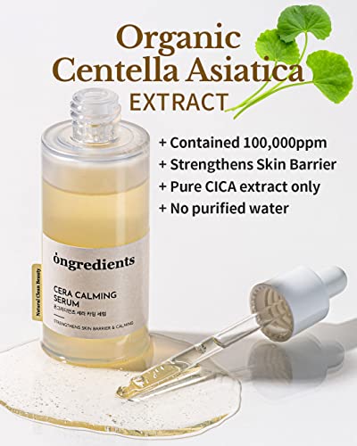 OnGredients Cera calmante soro, barreira Reparar soro facial vegan com ceramida e centella asiatica, calmante e anti-redes para a pele irritada, 1,69 fl.oz.