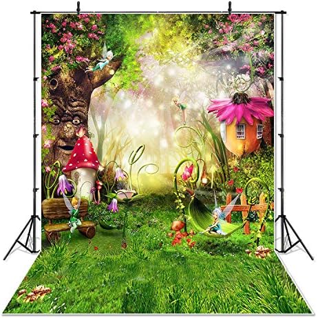 Spring Páscoa 3x5ft Fairy Tale Fotografia Florestal Castas de Florestas de Florestas de Fundos Bomenosos Estúdio Photo Cogumelos Elfos Flores PET PETO PONTRANTE P3520A