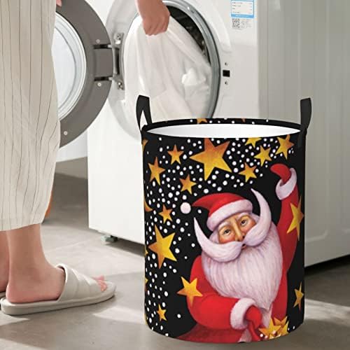 Feliz Natal Impresso a cesta de lavanderia Circular cesto cura