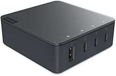Lenovo Go 130W USB -C 4 portas carregador para laptop, PC e telefone - Laptop de carregamento até 100W - Fast Charge - Smart Charge - GAN Charger