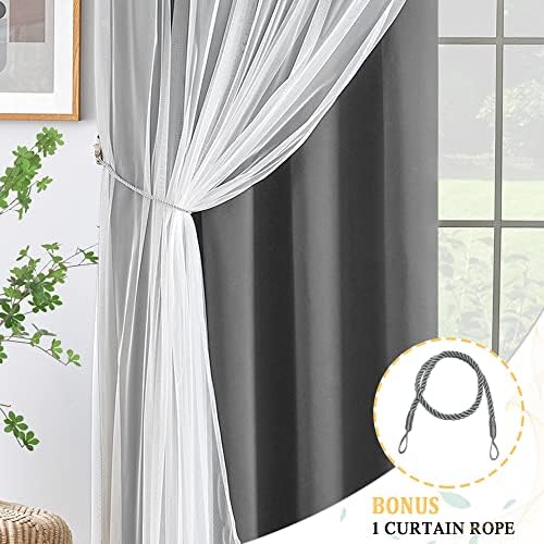 Cortinas de Blackout Kinryb com sobreposição branca - cortinas de berçário romântico de 2 camadas com cortinas de melhor tratamentos